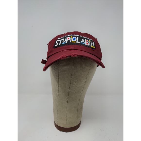 StupidLaBih Slideback Hat Embroidered Logo Kbethos Vintage Cap Red - Picture 2 of 10